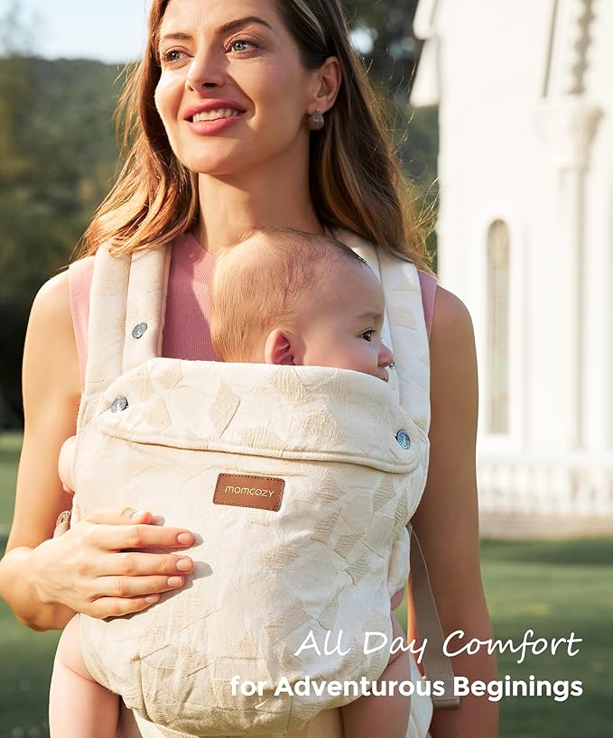 Momcozy Baby Carrier, Ergonomic, Cozy and Lightweight Carrier, Effortless to Put On, Ideal for Hands-Free Parenting, Enhanced Lumbar Support, Geometry