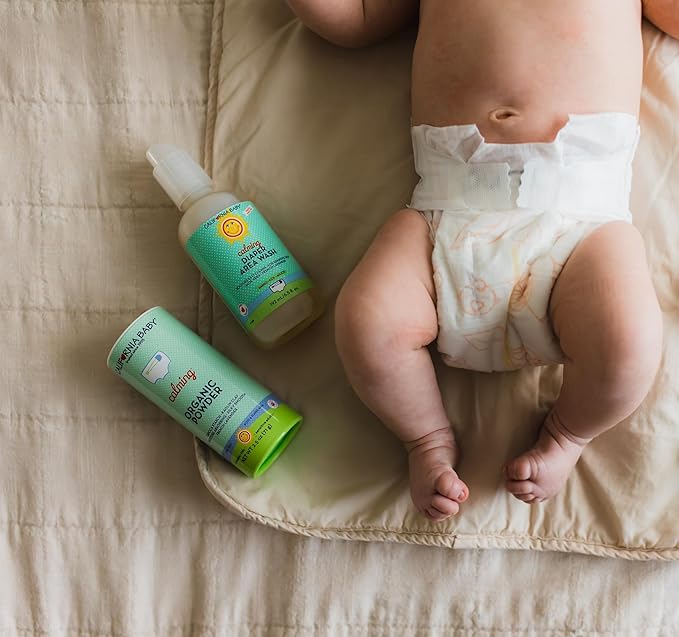 California Baby Powder | Certified Organic Baby Powder Talc-Free | Absorbs Moisture + Anti-Chafing | Lavender Baby Powder Travel Size | 2.5oz / 71g
