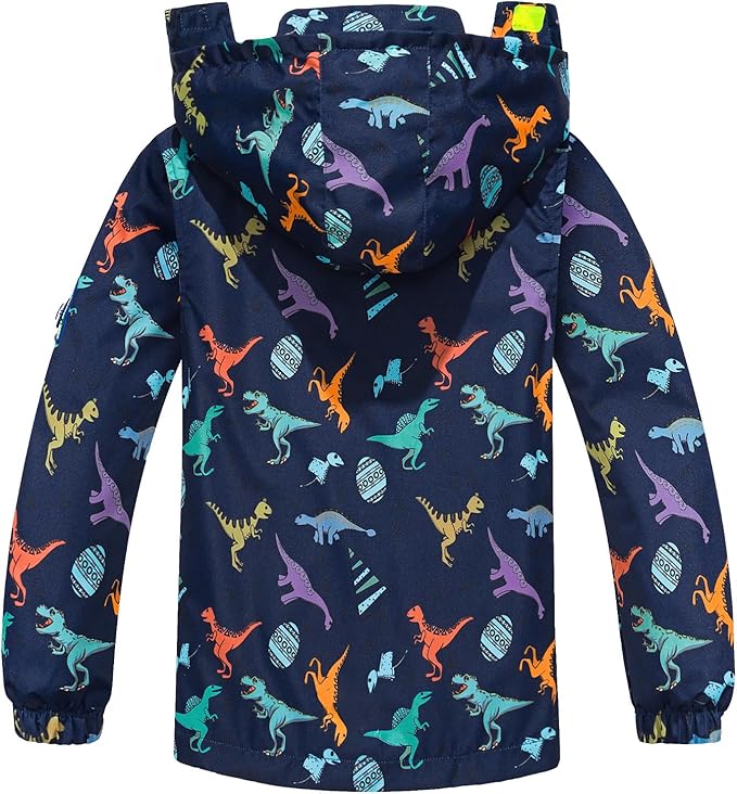 FYMNSI Kids Boys Lightweight Waterproof Hooded Jacket with Pockets Toddler Spring Fall Outfits Zip Up Thin Outwear Coats