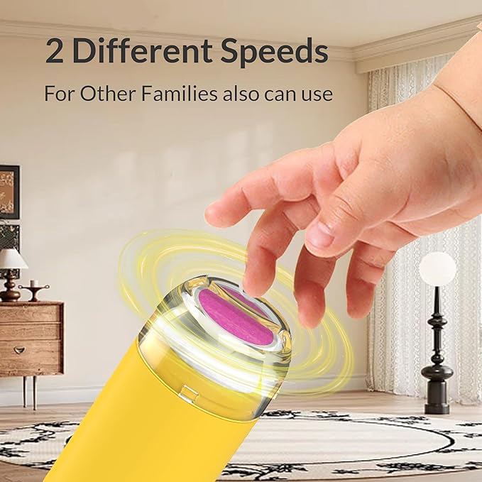 Baby Nail File Electric, Gentle Baby Nail Trimmer Electric, Baby Nail Clipper with Night Light, 6 Grinding Head Replacement Pads, USB C Rechargable, Yellow