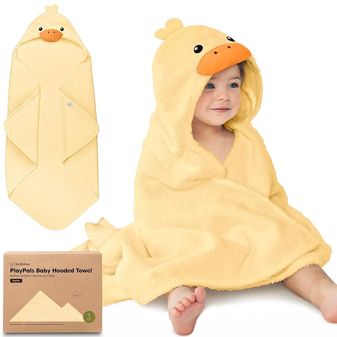 KeaBabies Organic Baby Towel with Hood for Girls, Boys - Soft, Absorbent, 100% Cotton Hooded Baby Towels for Newborns, Infants, Large Hooded Bath Towels for Babies, Kids, Toddler 1-3 (Duci)