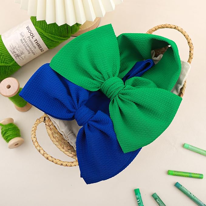 Super Durable Soft Knot Headbands with Hair Bows Infant Toddlers Kids Hair Accessories Blue Green Headband for Newborn Baby Girls