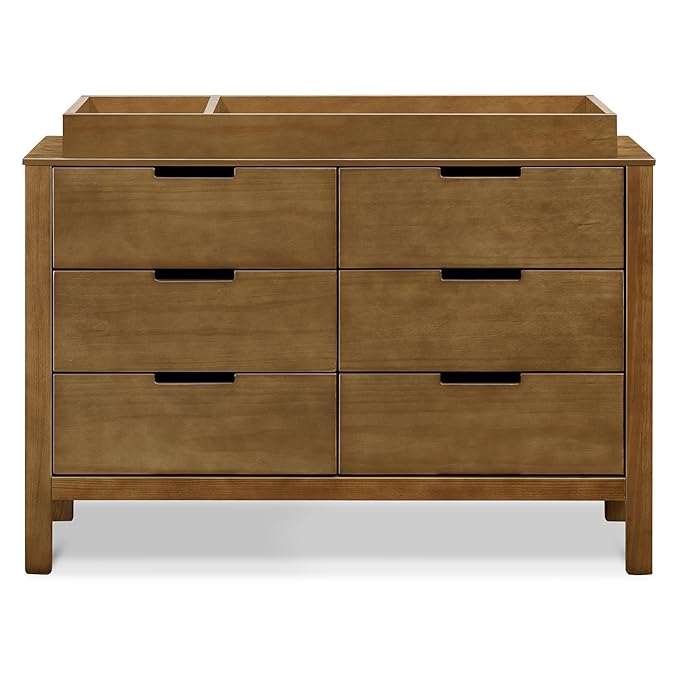 Carter's by Davinci Colby 6-Drawer Baby Dresser - GREENGUARD Gold Certified, Wooden Double Chest of Drawers for Kids - Versatile Storage Dresser for Bedroom, Nursery, Living Room, Hallway - Walnut