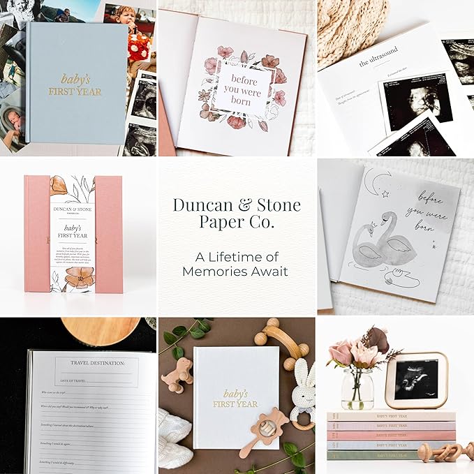 Baby First Year Book - Heirloom Keepsake Baby Memory Book to Record Important Milestones, Favorite Photos & More - Pregnancy Books (Cream,112 Pages)