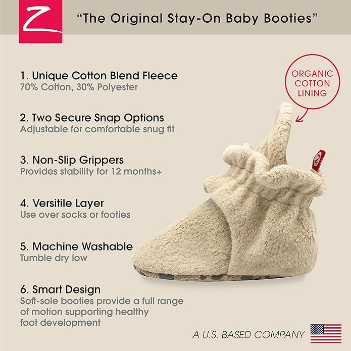 Zutano unisex-baby Cozie Fleece Baby Booties With Grippers