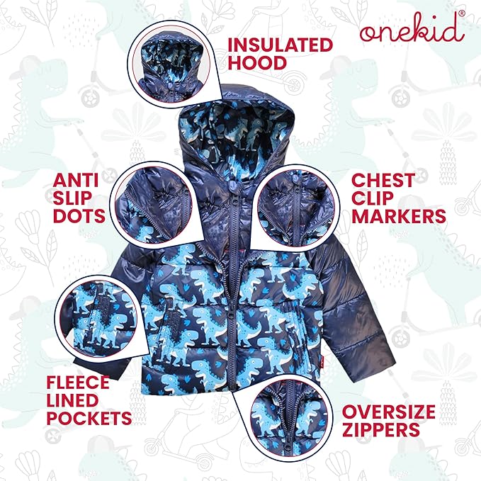 ONE KID The Road Coat Down | Car Seat Safe Winter Jacket | Crash Tested | Unisex | 12 Months-8 Years
