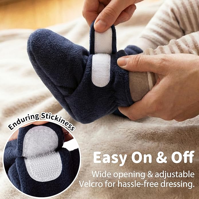 Baby Fleece Booties Newborn Unisex Booties Non-Slip Newborn Infant First Walkers Warm Shoes House Slippers for Baby Boys & Baby Girls Toddlers