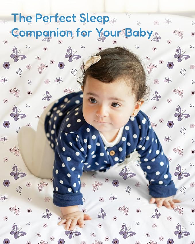 Crib Sheets 2 Pack, Fitted Crib Sheet for Standard Crib Mattress 28x52x9, Ultra Soft Jersey Knit, Breathable Stretchy Deep Pocket, Snug Fit Stays Put, Baby Crib Mattress Sheet