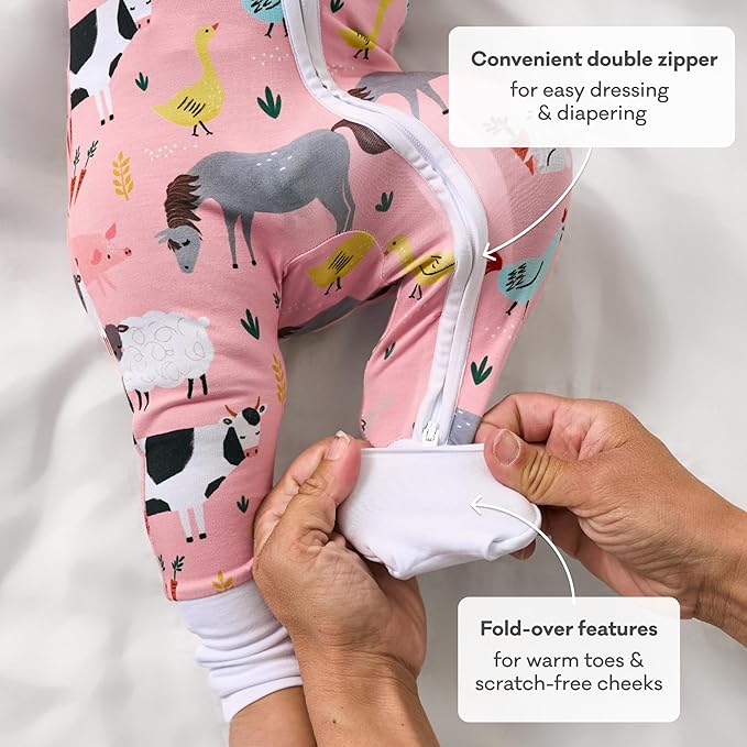 Little Sleepies Pajamas for Baby Boys & Girls, Viscose from Bamboo Baby Pajamas, Preemie & Newborn Sleepers, 2-Way Zipper PJs