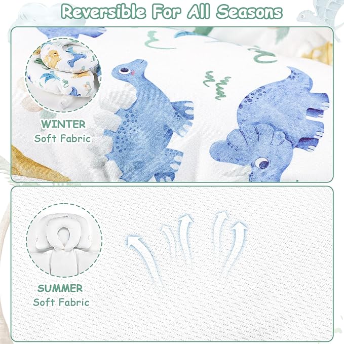 TANOFAR Infant Car Seat Insert with Removable Cushion for Baby Boys, Reversible Newborn Carseat Insert for Baby Head Body Support, Fits for Stroller, Baby Swing, Bouncer (Dinosaur)
