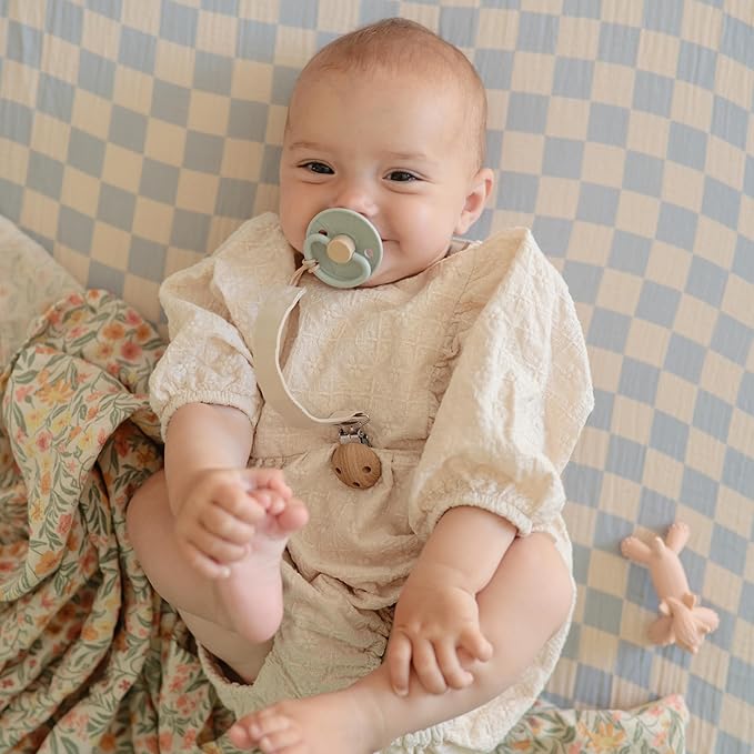 FRIGG Little Viking SilkySoft Silicone Baby Pacifier 2-Pack | Made in Denmark | BPA-Free (Sage/Olive, 0-6 Months)
