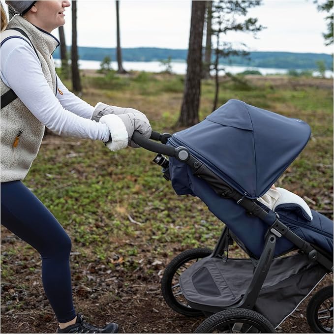 UPPAbaby CozyHandmuff - Easily Attaches to Stroller Handlebars - Ultra-Plush, Weather-Proof Hand Protection - Gregory (Blue Mélange)