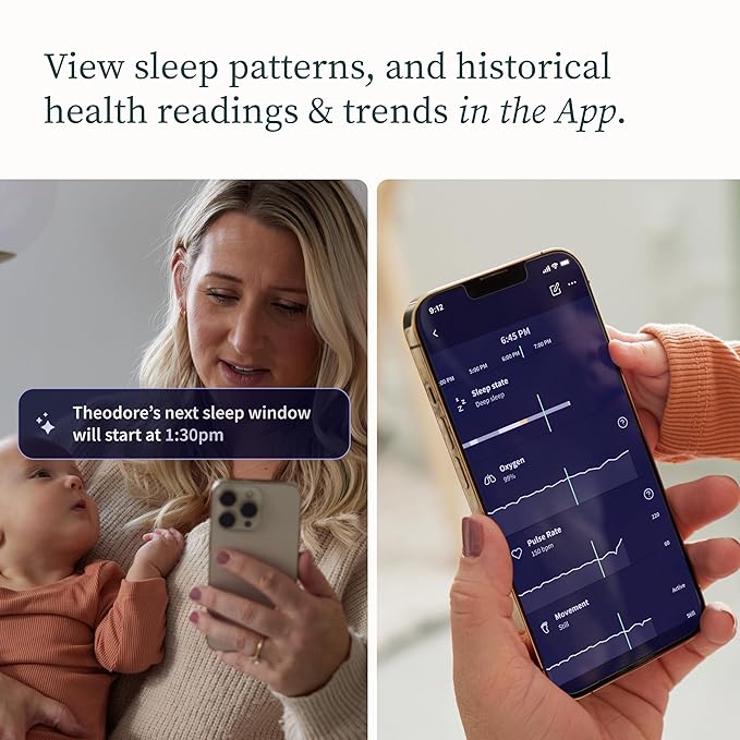 Owlet Dream Sock - FDA-Cleared Smart Baby Monitor - Track Live Pulse (Heart) Rate, Oxygen in Infants - Receive Notifications - Bedtime Blue