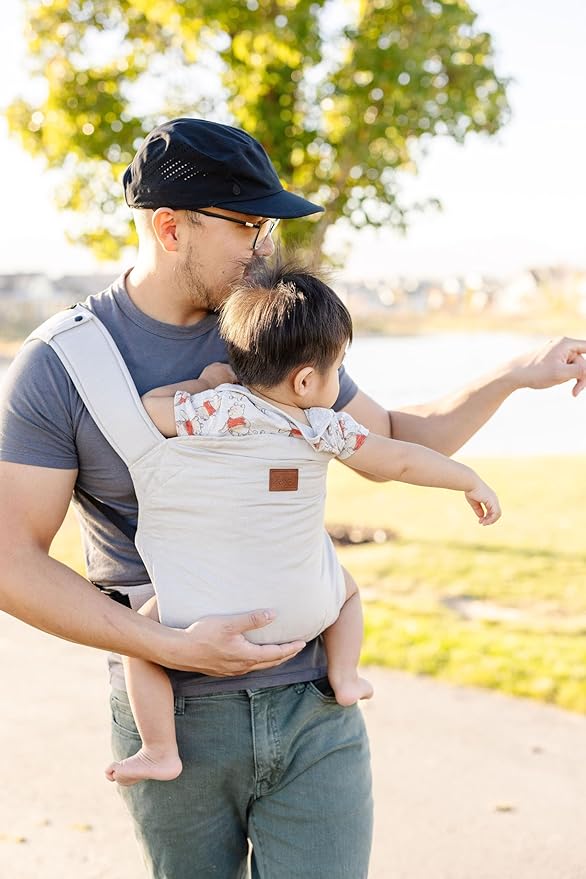 Happy! Original Baby Carrier – Lightweight Ergonomic Soft Structured Carrier for Newborns to Toddlers (7–45 lbs), Adjustable Fit, Breathable Linen, Front & Back Carry
