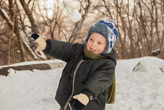 Toddler Gloves Baby Mittens Winter Warm Lined Fleece Gloves Waterproof Snow Baby Girls Mitten for Boys