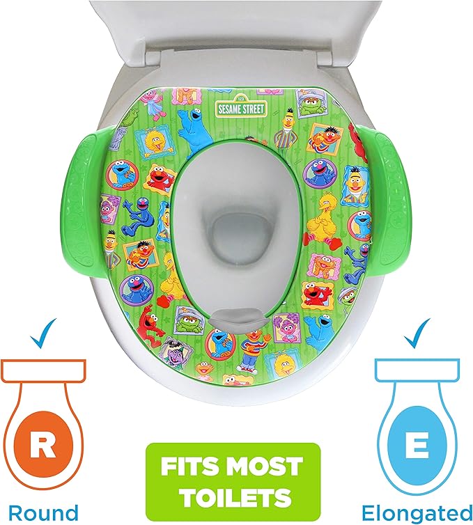 Sesame Street "Framed Friends" Soft Potty Seat and Potty Training Seat - Soft Cushion, Baby Potty Training, Safe, Easy to Clean