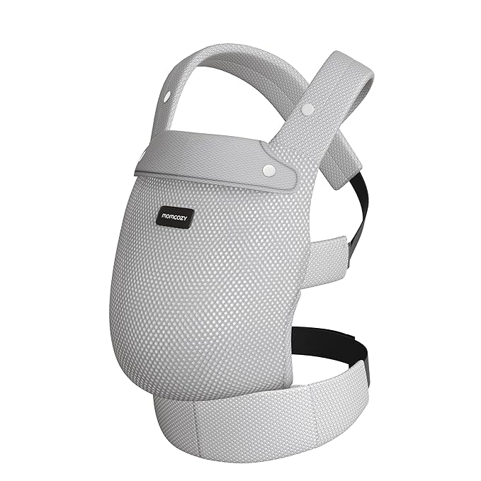 Momcozy Breathable Mesh Baby Carrier, Ergonomic and Lightweight Infant Carrier for 7-45lbs with Enhanced Lumbar Support, All Day Comfort for Hands-Free Parenting, Air Mesh-Grey