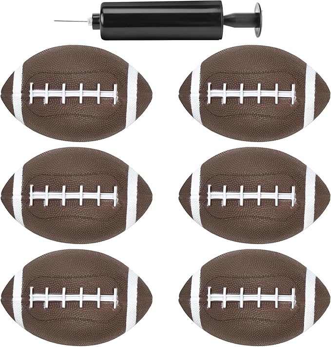 Shindel 6PCS Mini Inflatable Football, 6.3 inch Waterproof Footballs Toys for Kids Perfect Outdoor and Indoor Games, Football Party Favors