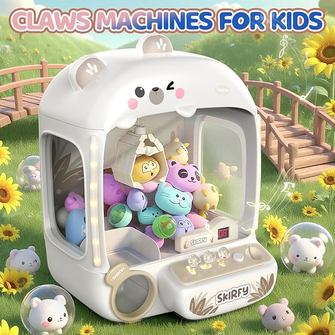 Skirfy Claws Machines for Kids Bear,Vending Machines Toys with Sound，Lights and Furbys for Girls,Arcades Games Toys for Ages 8-13,Birthday Party for 6 7 8 9 Year Old Boys Girls