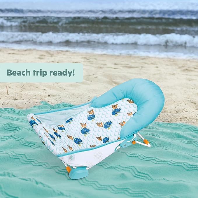 Bright Starts Disney Baby Nemo Foldaway 2-Position Baby Bath Seat, Adjustable Support for Sink or Bathtub, Ages 0-6 Months up to 20 Pounds, Machine-Washable Sling