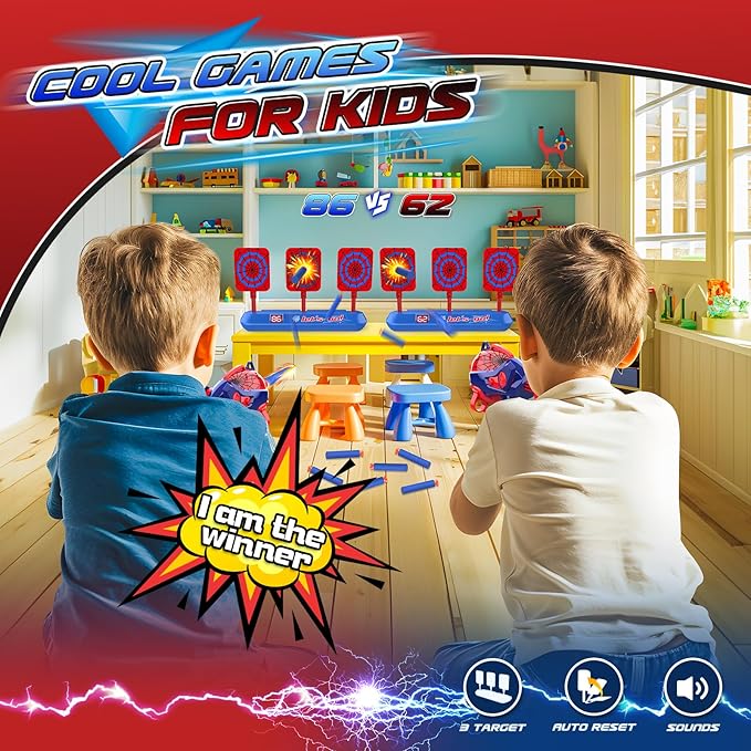 Shooting Toys for 3-12 Year Old Boys with Foam Dart, Shooting Game Toys Gifts for 3-12 Years Old Kids, Targets Toy for Boy Age 4-12, Xmas Gift