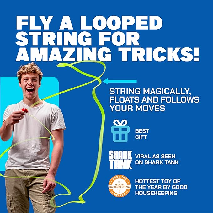 ZipString Original - As Seen on Shark Tank - Classic Rope Launcher Toy, Perfect for Kids & Adults - Fly a String Loop in The Air for Endless Tricks & Fun, Wonderment Awaits, Rock'it Red