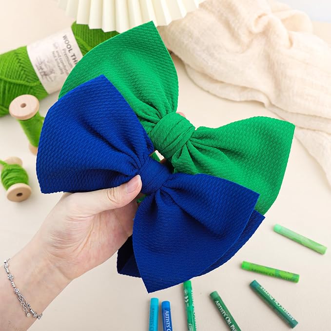 Super Durable Soft Knot Headbands with Hair Bows Infant Toddlers Kids Hair Accessories Blue Green Headband for Newborn Baby Girls