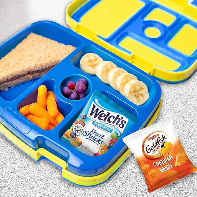 Goldfish and Welch’s Fruit Snacks for Back to School, 1 Box of Goldfish Cheddar Cheese Cracker Packs (20 Count) and 1 Box of Welch’s Mixed Fruit Snack Packs (40 Count)