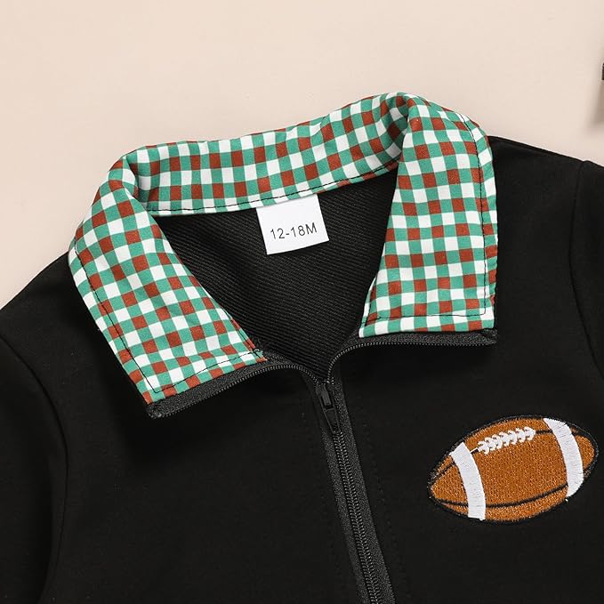 Toddler Boy Quarter Zip Collared Pullover Long Sleeve Fall Winter Baby Boy Clothes Outfit 12M-4T