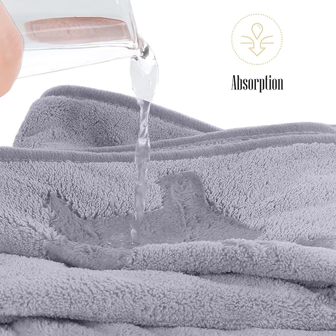 Coral Dock 3 Pack Baby Hooded Bath Towel Sets, Ultra Absorbent Polyester Towels, Neutral Grey Starry Sky, Suitable for Newborns and Toddlers
