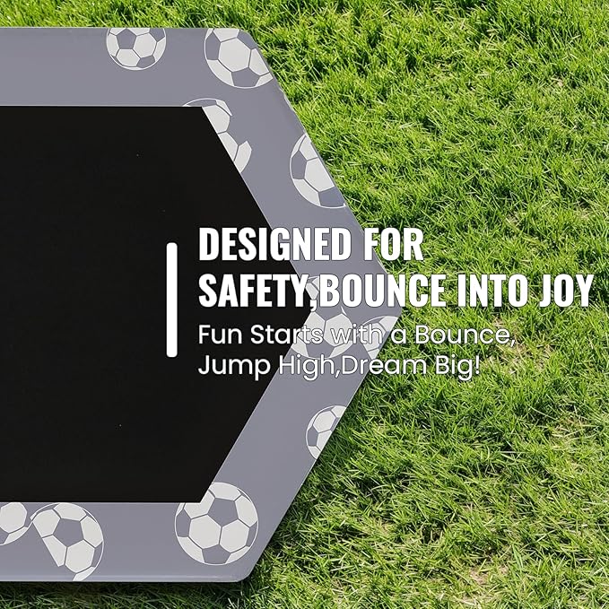 LAMERGE 55" 7-in-1 Round Trampoline for Kids Boys & Girls Ages 1-8, Indoor & Outdoor Trampoline for Fun, Adjustable Height Handrail ＆ Enclosed Safety Net ＆ Durable Designs for Toddlers Children