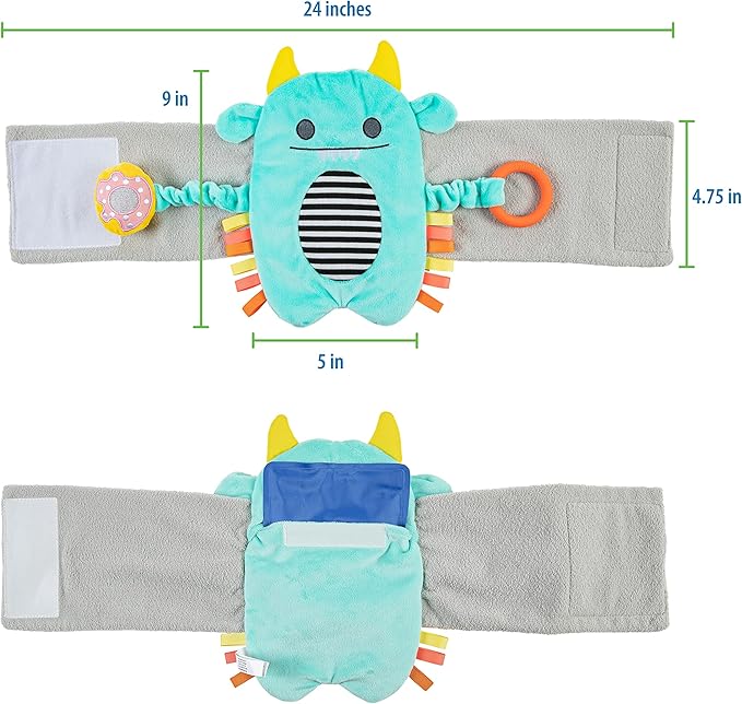Dr. Brown's Gripebelt Heated Belly Band, Soothe Baby's Tummy with Gentle Warmth and Compression, Monster, 3m+, Blue