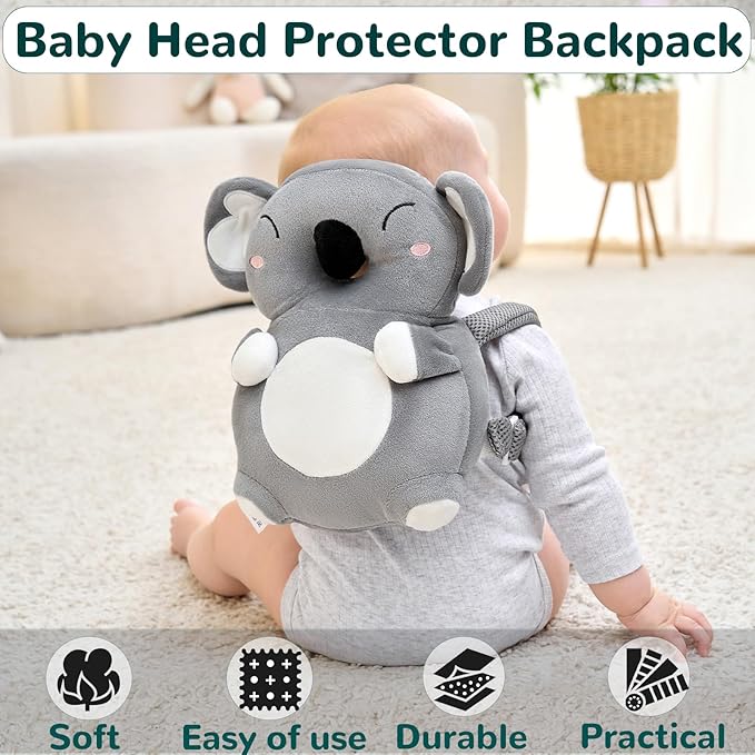 Baby Head Protector Backpack for Falling Crawling and Walking Toddler Essentials Harness Infant Koala Toys Helmets Baby Essentials Must Have 0.5-2 Years