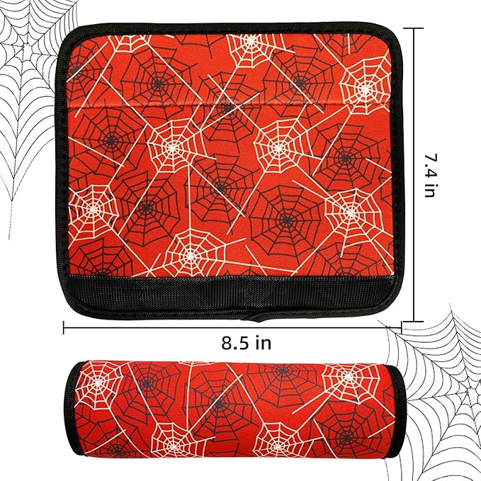 Spider Seat Belt Cover for Kids, Seat Belt Pad for Boys, Car Seat Straps Shoulder Pads for Kids, Kid's Seat Belt Cushion, Shoulder Strap Pad, 1 Piece（RED)