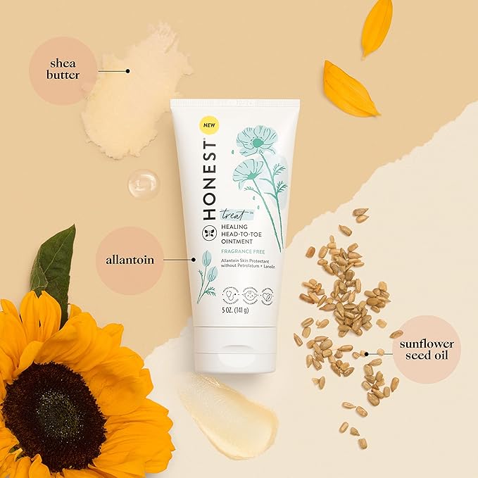 The Honest Company Head to Toe Multi-Purpose Healing Ointment, Safe for Sensitive Skin, Hypoallergenic, Fragrance-Free, Vegan, 5 oz