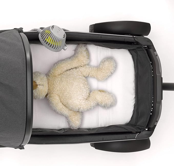 Veer Flex Fan - Portable Baby Stroller Fan - Lightweight and Quiet 4 Speed Motor Provides Maximum Cooling and Extra Long Battery Life - 360 Degree Rotation - Baby Finger Safe