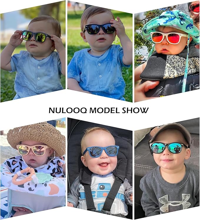 Polarized Baby Sunglasses with Strap - Unbreakable Flexible Infant Sunglasses for Toddlers Age 0-24 Months