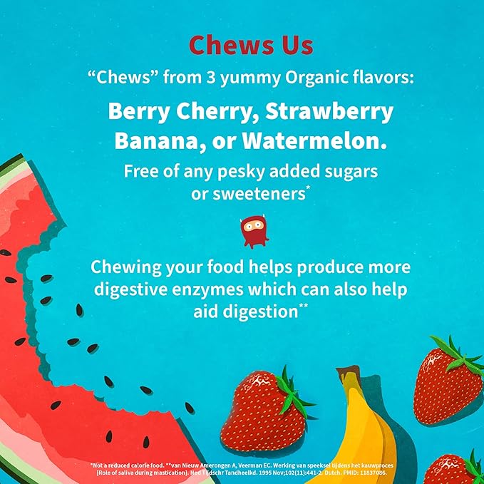 Garden of Life Dr. Formulated Probiotics Organic Kids+ - Digestive Health Support with Prebiotic Fiber & Vitamins C & D - Supports Immune Function - Strawberry Banana, 30 Yummy Chewables