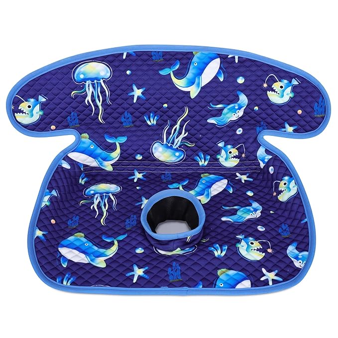 Babenest Car Seat Potty Protector Cover -Waterproof Carseat Training Liner for Baby &Toddler Shower Gift, Dry Piddle Pee Pad with Fun Designs for Strollers & Infant Car Seats (1pc Whale-Blue)