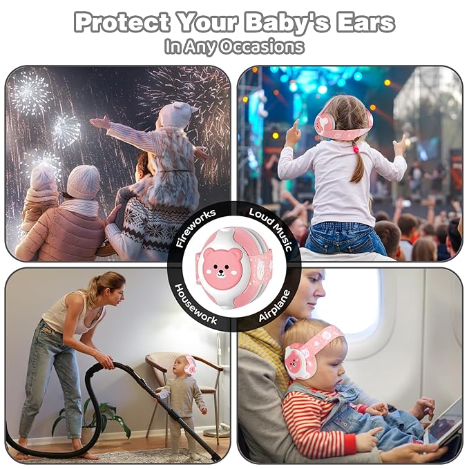 Baby Ear Muffs,25dB Infant Noise Cancelling Headphones for Babies 0-36 Months with Adjustable Headband Infant Ear Protection,Ideal Baby Travel Essentials for Outdoor,Sleep,Airplane & Music Festivals