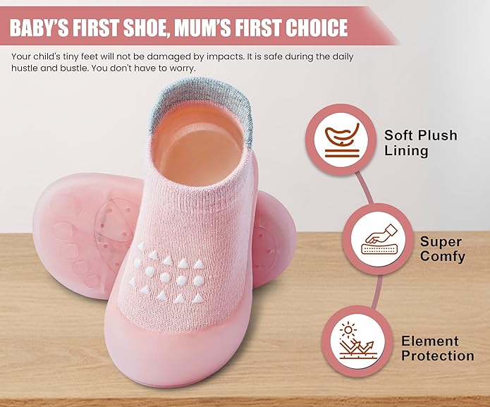 Baby Sock Shoes Boys Girls First Walking Shoes Non-Slip Slippers Soft Sole Sneakers Toddler Infant Babygirl
