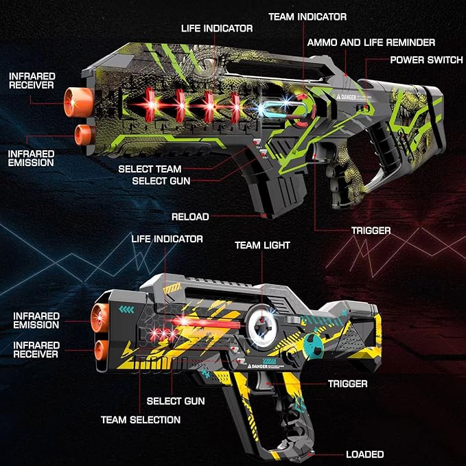 Laser Tag, Lazer Tag Sets with Gun and Vest Set of 4, Gift Ideals for Kids Age 8+ Year Old Cool Toys, Outdoor Game for Teenage Boys, Girls,Adults and Family