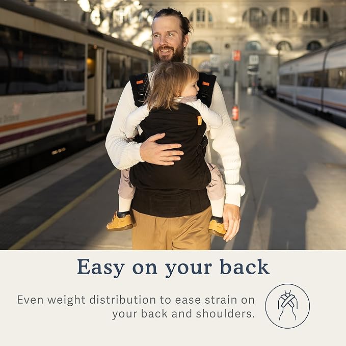 Beco Toddler Carrier (20-60 lbs) with Extra Wide Seat, 100% Cotton - Front-Carry & Backpack Style - Lightweight & Ergonomic Sling Carrier for Children from 18months - Metro Black