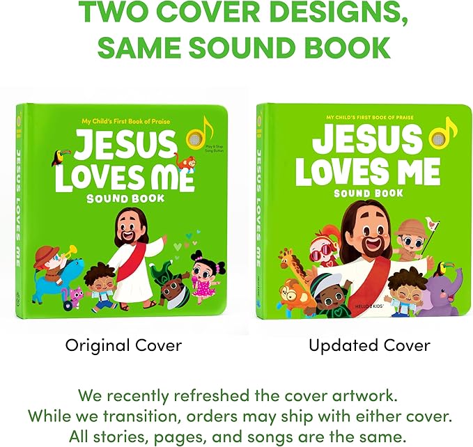 Jesus Loves Me Christian Sound Books for Kids - 6 Bible Songs - Christmas, Baptism, Christening, Dedication Gifts for Boys and Girls - Religious Toys, Music Books for Toddlers 1-3