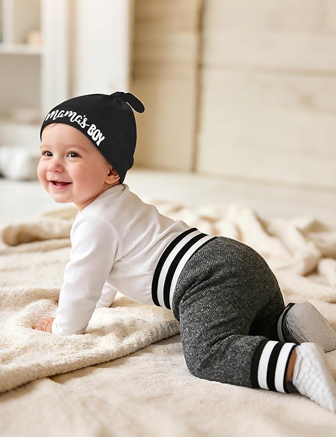 Fommy Newborn Baby Boy Clothes New to The Crew Letter Print Romper+ Pants+Hat 3PCS Outfit