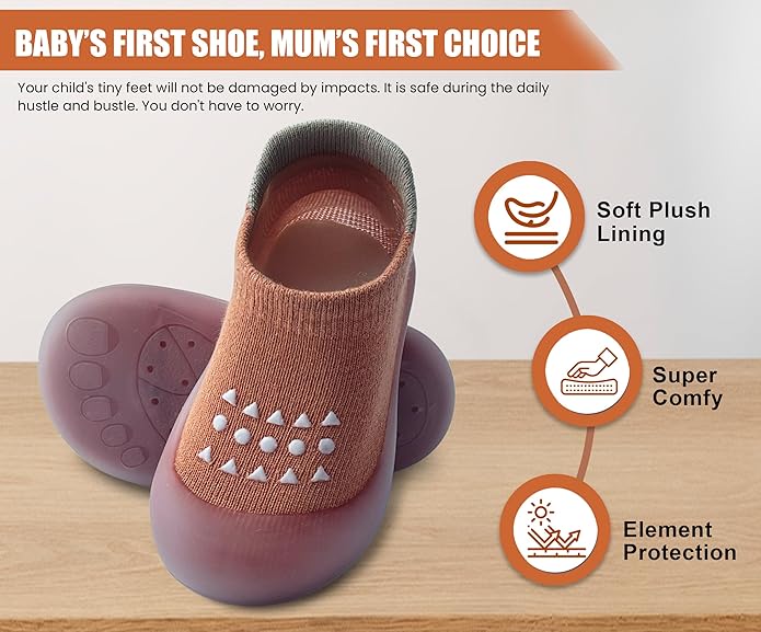 Baby Sock Shoes Boys Girls First Walking Shoes Non-Slip Slippers Soft Sole Sneakers Toddler Infant Babygirl