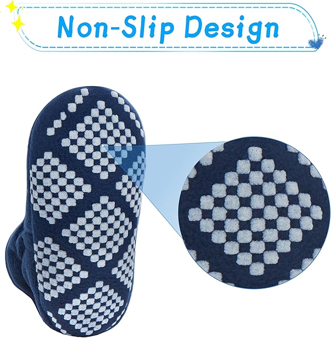 Pro Goleem Fleece Baby Booties, Warm Cozy Baby Slippers, Stay On Sock Shoes, Easy to Put on, Unisex Baby Gifts, Soft Non-Slip Adjustable Newborn Boots for Boys and Girls