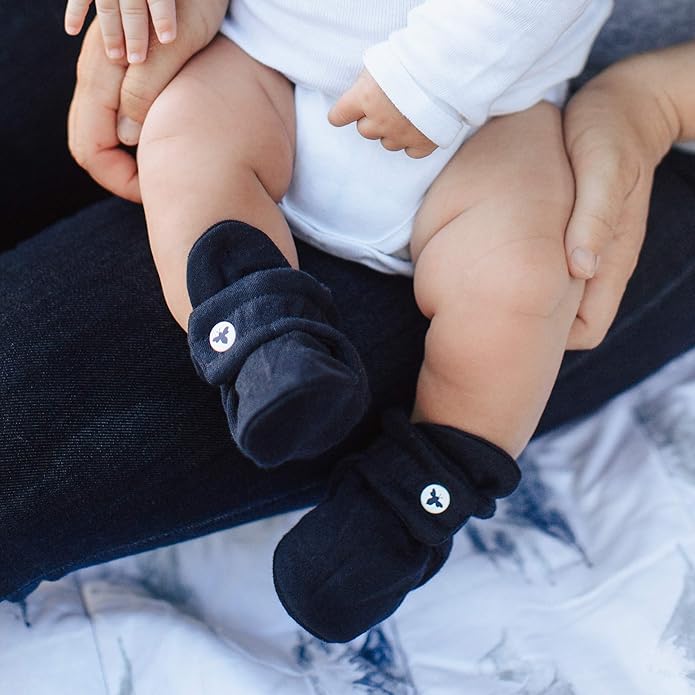 Burt's Bees Baby Unisex Booties Organic Cotton Newborn Essentials Shoes for Infants