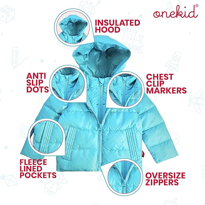 ONE KID The Road Coat Down | Car Seat Safe Winter Jacket | Crash Tested | Unisex | 12 Months-8 Years