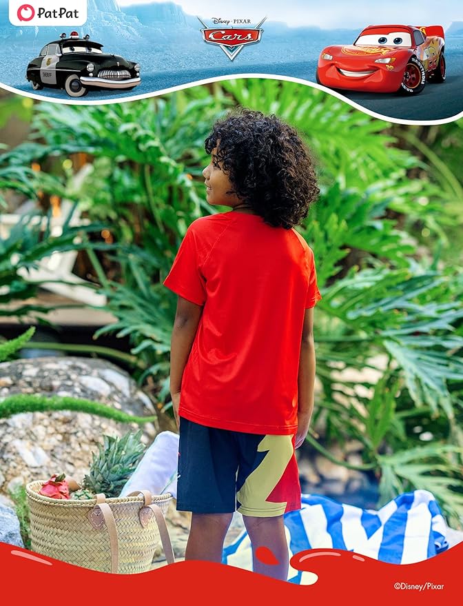 Disney Marvel Spiderman Cars Boy Swimsuit Rash Guard Shirts & Swim Trunk Boys Swim Set Mickey Summer Bathing Suit 2-13 Years